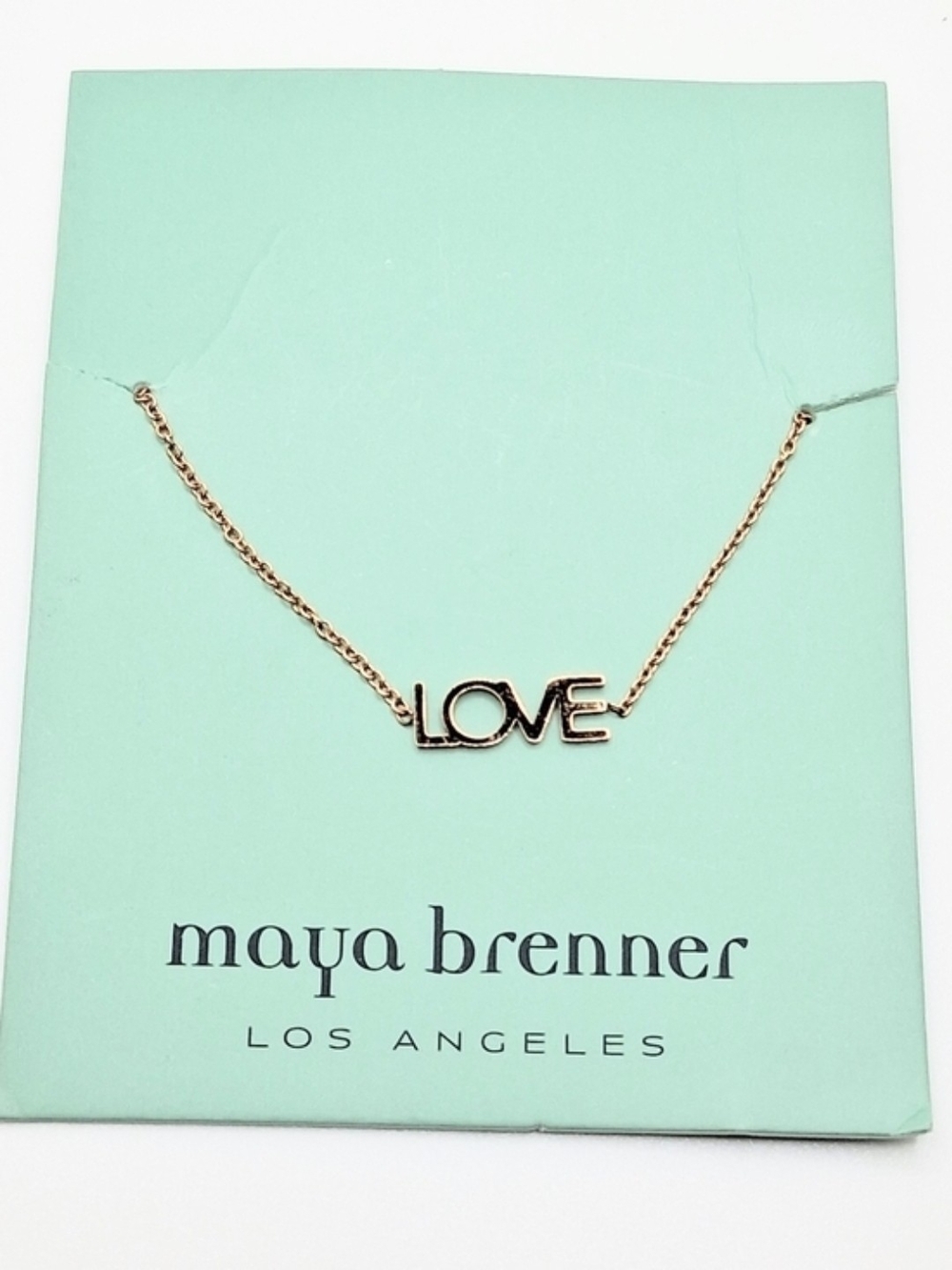 Maya Brenner Women Gold Tone Dainty Love Bracelet 7 Inches New On Card